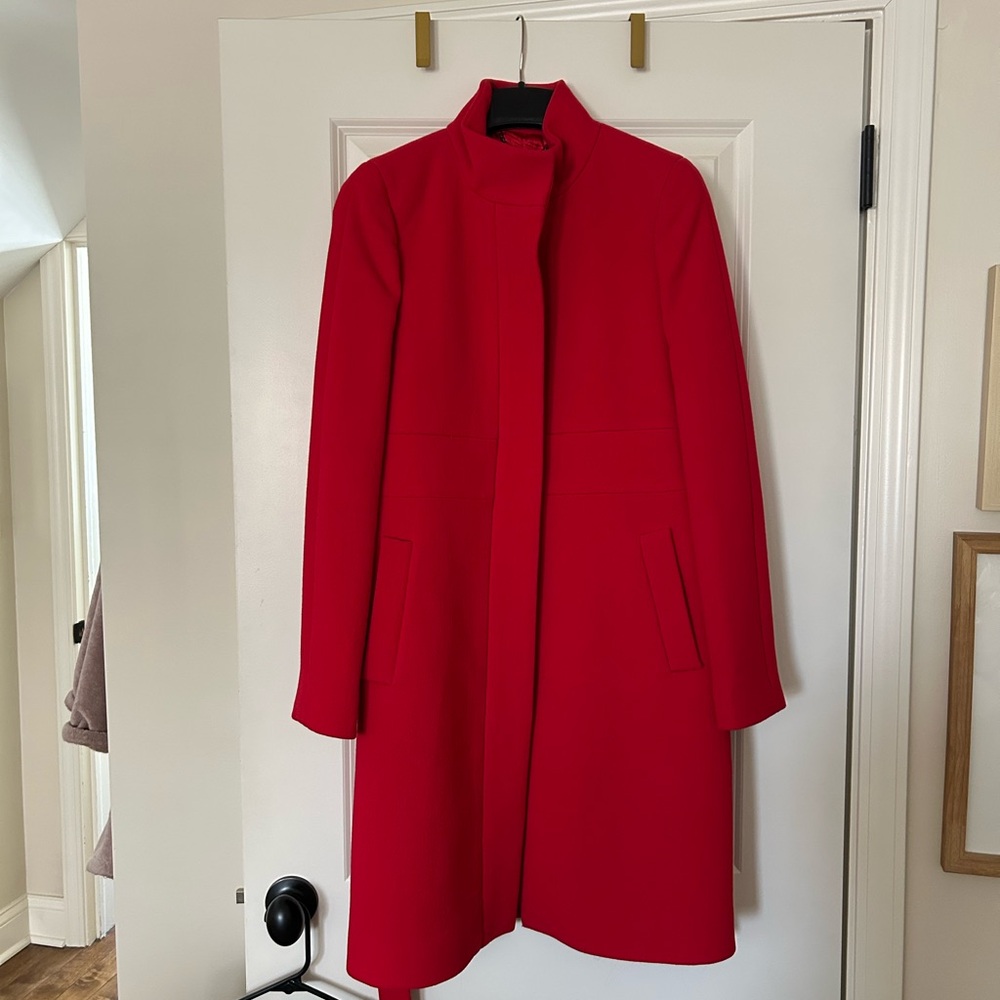 Jcrew wool tie waist coat - red size 6 - Picture 11 of 11